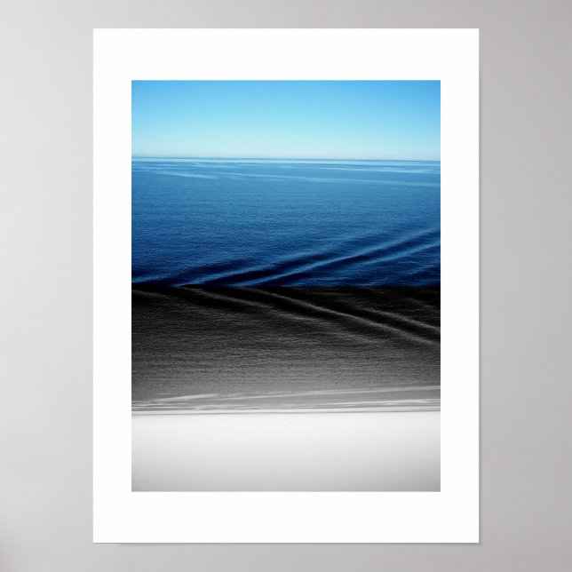 Blaue und schwarze Samtreflexionsfotografie Poster (Vorne)