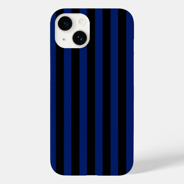 Blaue und schwarze Streifen Case-Mate iPhone Hülle (Rückseite)