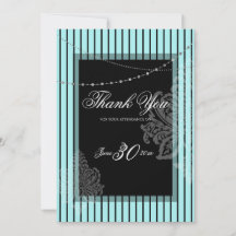 Blaue und schwarze Streifen Einladung