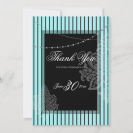 Blaue und schwarze Streifen Einladung