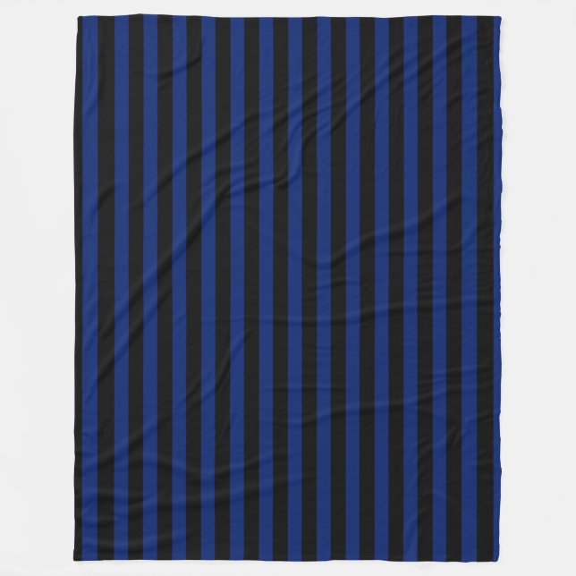 Blaue und schwarze Streifen Fleecedecke (Vorderseite)
