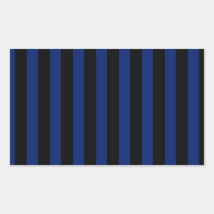 Blaue und schwarze Streifen Rechteckiger Aufkleber