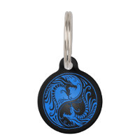 Blaue und schwarze Yin Yang Drachen