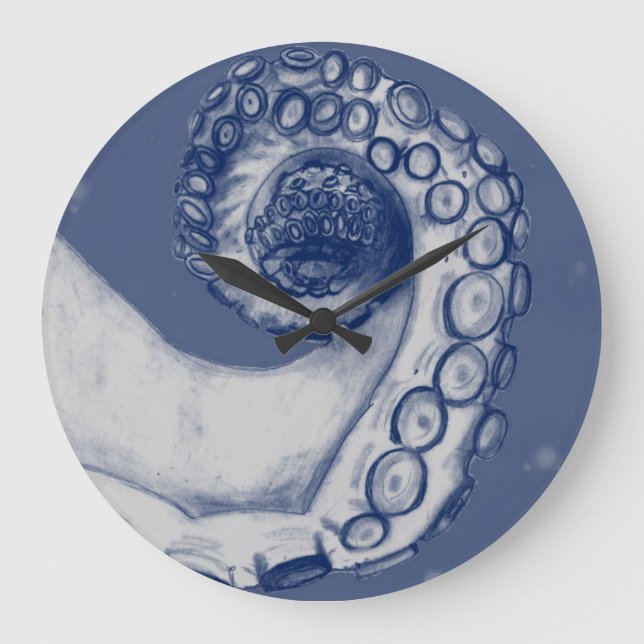 Blaue und silberne autische Oktopus Tentacle Uhr (Vorderseite)