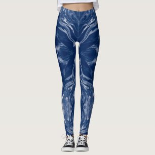 Blaue und silberne Leggings Dallas