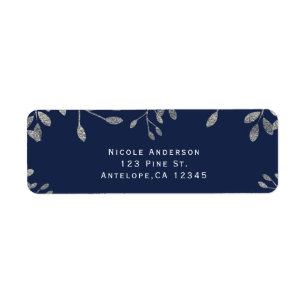 Blaue und silberne moderne botanische Hochzeitsein