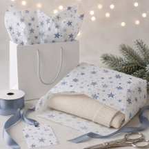 Blaue und silberne Sterne Weihnachtsgeschenk 
