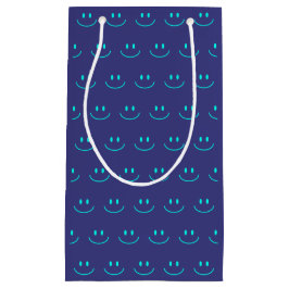 Blaue und türkisfarbene Smile-Pattern-Geschenktasc Kleine Geschenktüte