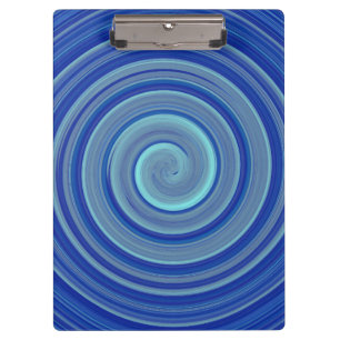Blaue und türkisfarbene Spirale Klemmbrett