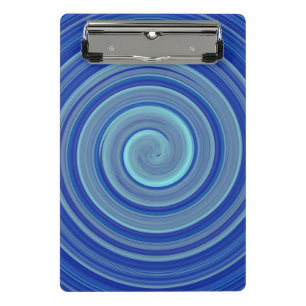 Blaue und türkisfarbene Spirale Mini Klemmbrett