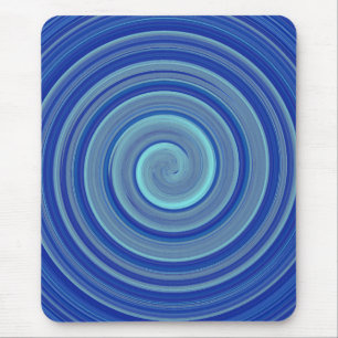 Blaue und türkisfarbene Spirale Mousepad