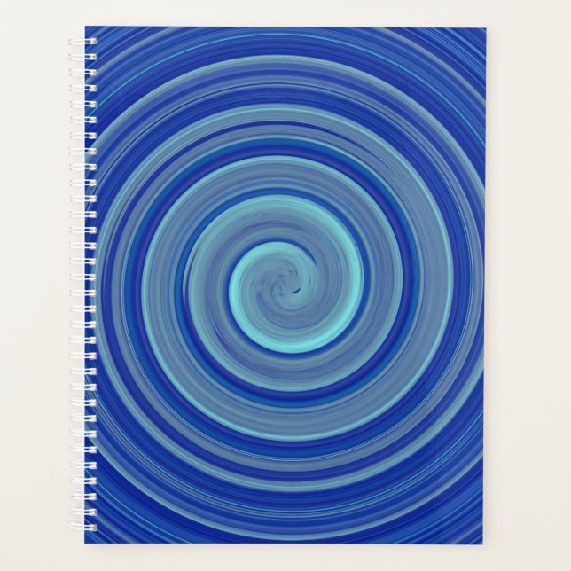 Blaue und türkisfarbene Spirale Planer (Vorderseite)