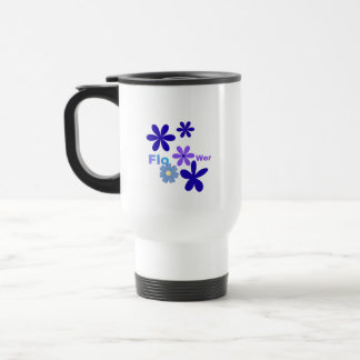 Blaue und violette elegante Blumen Minimalist Tass Reisebecher