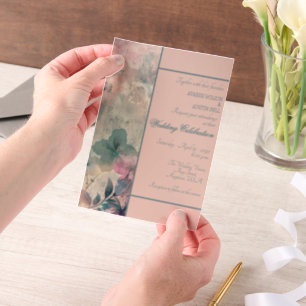 Blaue und violette florale gerahmte Hochzeit