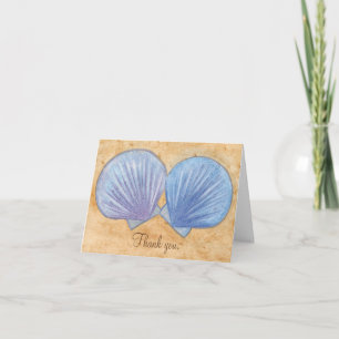 Blaue und violette Muschelschalen Vielen Dank Kart Dankeskarte