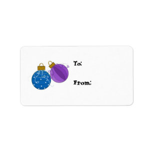 Blaue und violette Ornamente-Geschenkkarte Adressaufkleber