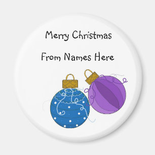 Blaue und violette Ornamente-Geschenkkarte Magnet