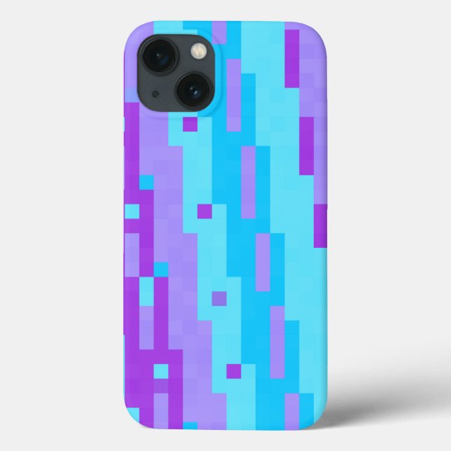 blaue und violette Pixel Case-Mate iPhone Hülle (Rückseite)
