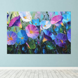 Blaue und violette Trichterwinden-Malerei Abstract Leinwanddruck