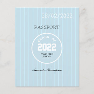 Blaue und weiße Abschluss-Passfoto-Einladung Flyer