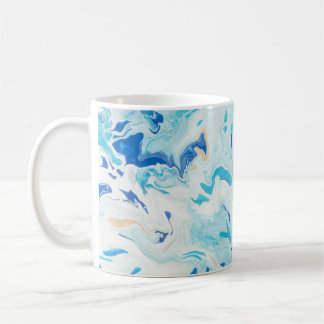BLAUE UND WEISSE ABSTRAKTE MALEREI 3 KAFFEETASSE