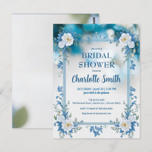 blaue und weiße antike Chinoiserie-Brautdusche Postkarte