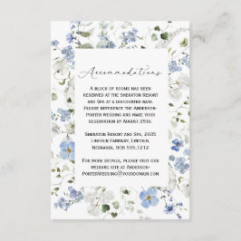 Blaue und weiße Aquarell-Blumen-Hochzeitseinlage Begleitkarte