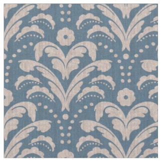Blaue und weiße Art Deco-Damaske mit vintage Grung Stoff