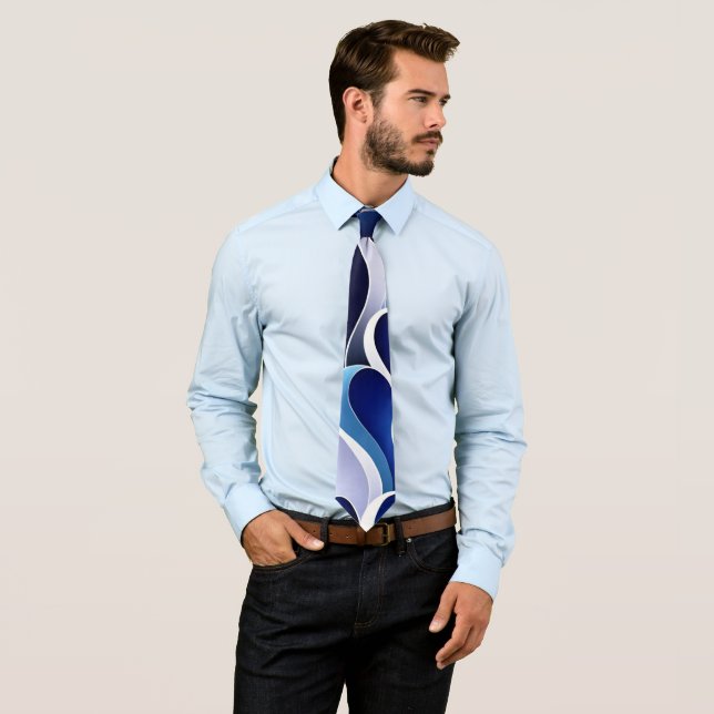 Blaue und weiße Bänder Krawatte (Beispiel)