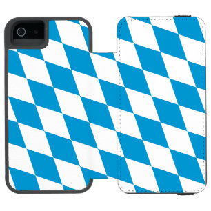 Blaue und weiße bayerische Diamant-Flaggen-Muster Incipio Watson™ iPhone 5 Geldbörsen Hülle