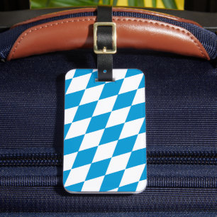 Blaue und weiße bayerische Diamant-Flaggenmuster Gepäckanhänger