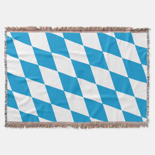 Blaue und weiße Bayern Diamantflagge Decke (Vorderseite)