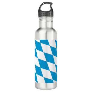 Blaue und weiße Bayern Diamantflagge Edelstahlflasche