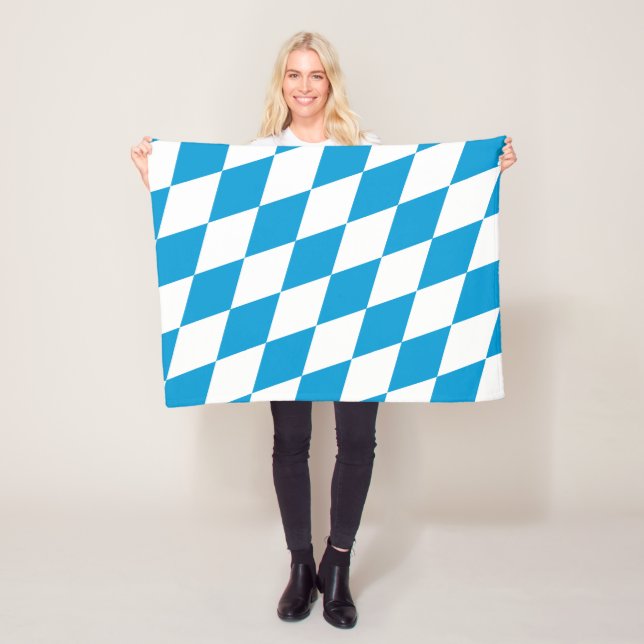 Blaue und weiße Bayern Diamantflagge Fleecedecke (Beispiel)