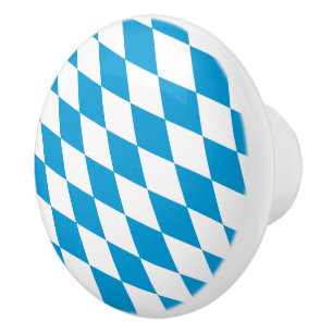 Blaue und weiße Bayern Diamantflagge Keramikknauf