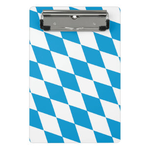Blaue und weiße Bayern Diamantflagge Mini Klemmbrett