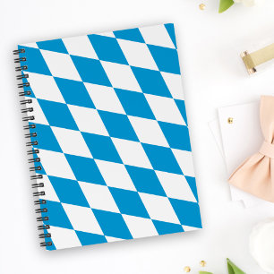 Blaue und weiße Bayern Diamantflagge Notizbuch