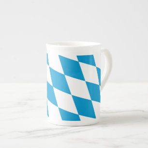 Blaue und weiße Bayern Diamantflagge Prozellantasse