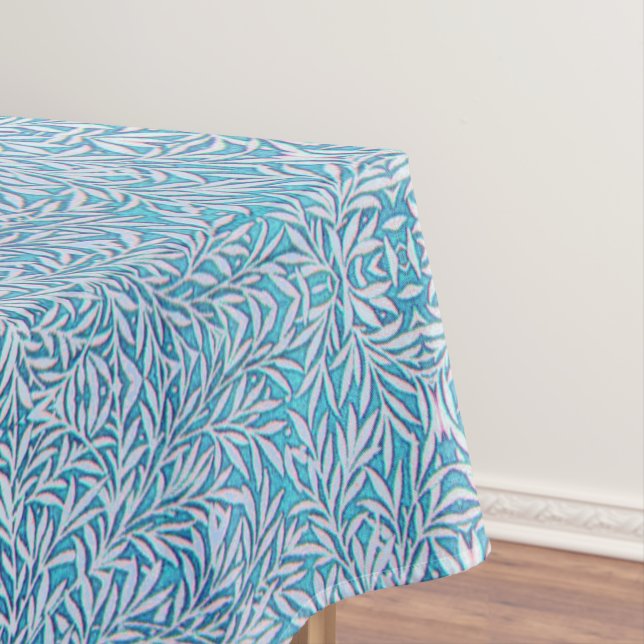 Blaue und weiße Blätter Tischdecke (Beispiel)
