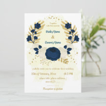 Blaue und weiße Blume Goldhochzeit