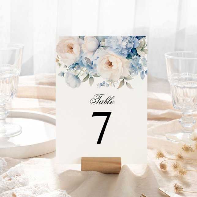 Blaue und weiße Blume Hochzeitsfeiern Tischnummer (Von Creator hochgeladen)