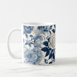 Blaue und weiße Blumen Kaffeetasse