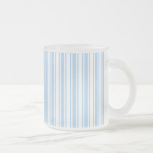Blaue und weiße Bonbonstreifen Mattglastasse