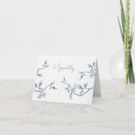 Blaue und weiße botanische Sympathie Dankeskarte