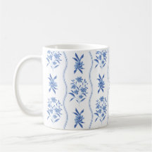 Blaue und Weiße Botanische Tasse