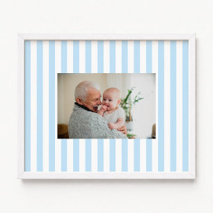 Blaue und weiße Candy-Streifen Baby Jungen Foto Poster