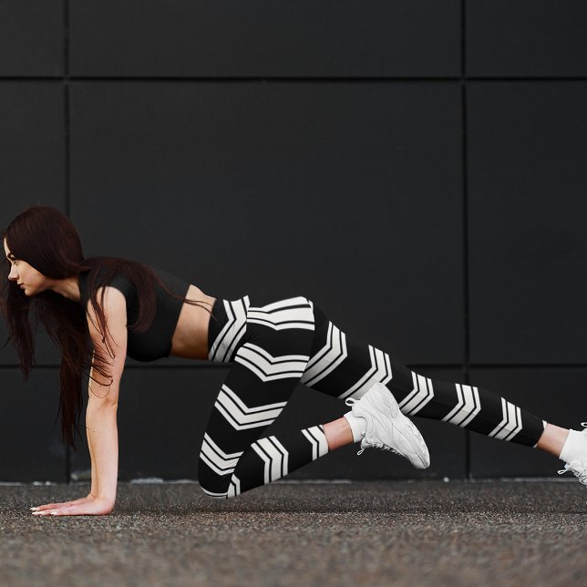 Blaue und weiße Chevronen Leggings (Von Creator hochgeladen)