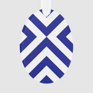 Blaue und weiße Chevronen Ornament