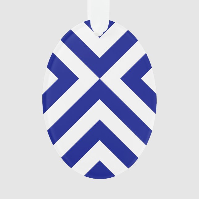 Blaue und weiße Chevronen Ornament (Vorderseite)