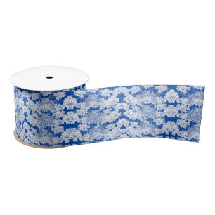 Blaue und weiße Chinoiserie-antike Brautparty Satinband